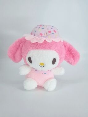 Kawaii My Melody Inspired Plush Pink Bunny Ice Cream Sundae Hat Plush 9"